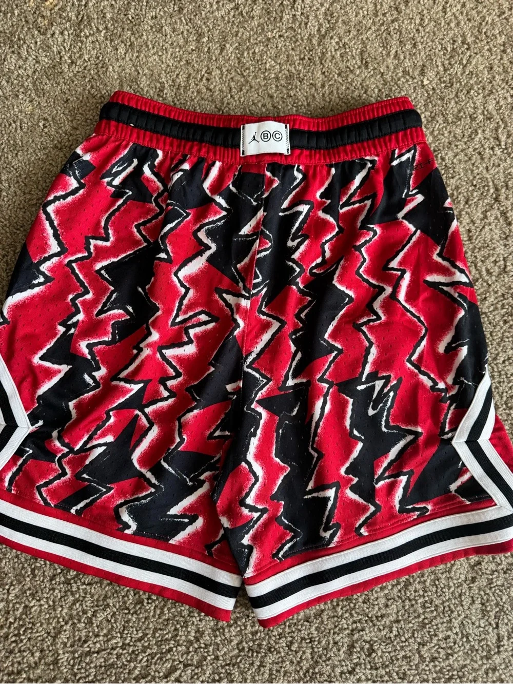 Nike Air Jordan Breakfast Club Red Black and White Shorts